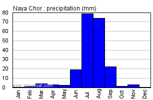 Naya Chor Pakistan Annual Yearly Monthly Rainfall Graph